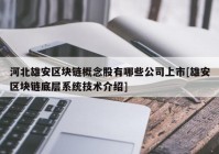 河北雄安区块链概念股有哪些公司上市[雄安区块链底层系统技术介绍]